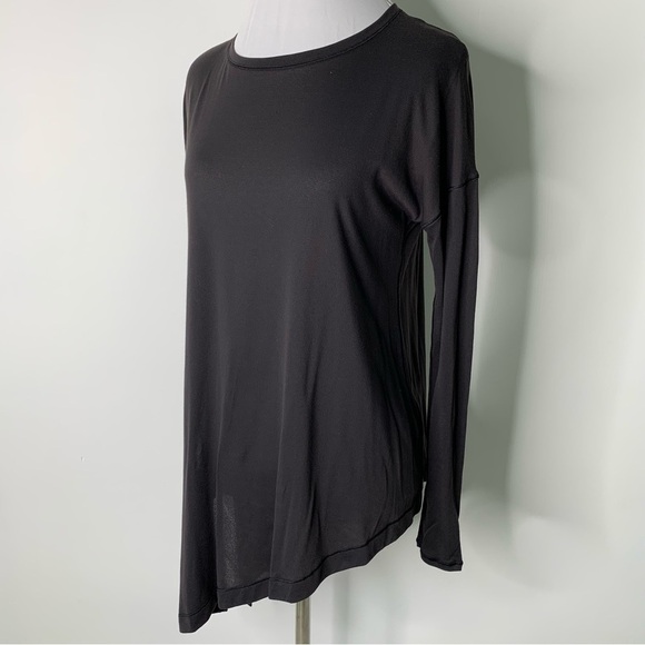 Lululemon Women's Black To The Point Long Sleeve Cotton Shirt Size 6 - Picture 6 of 12